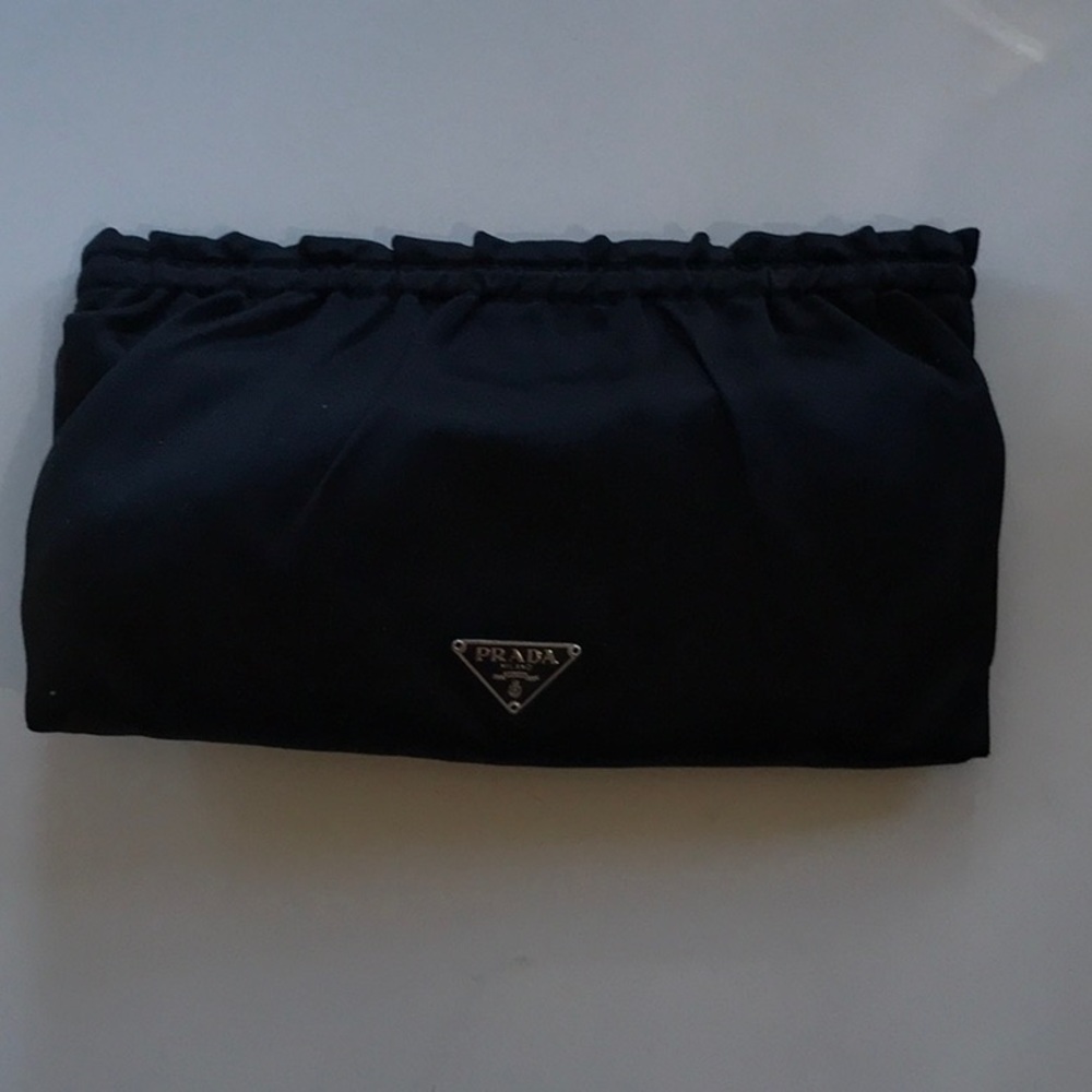 Prada black satin clutch